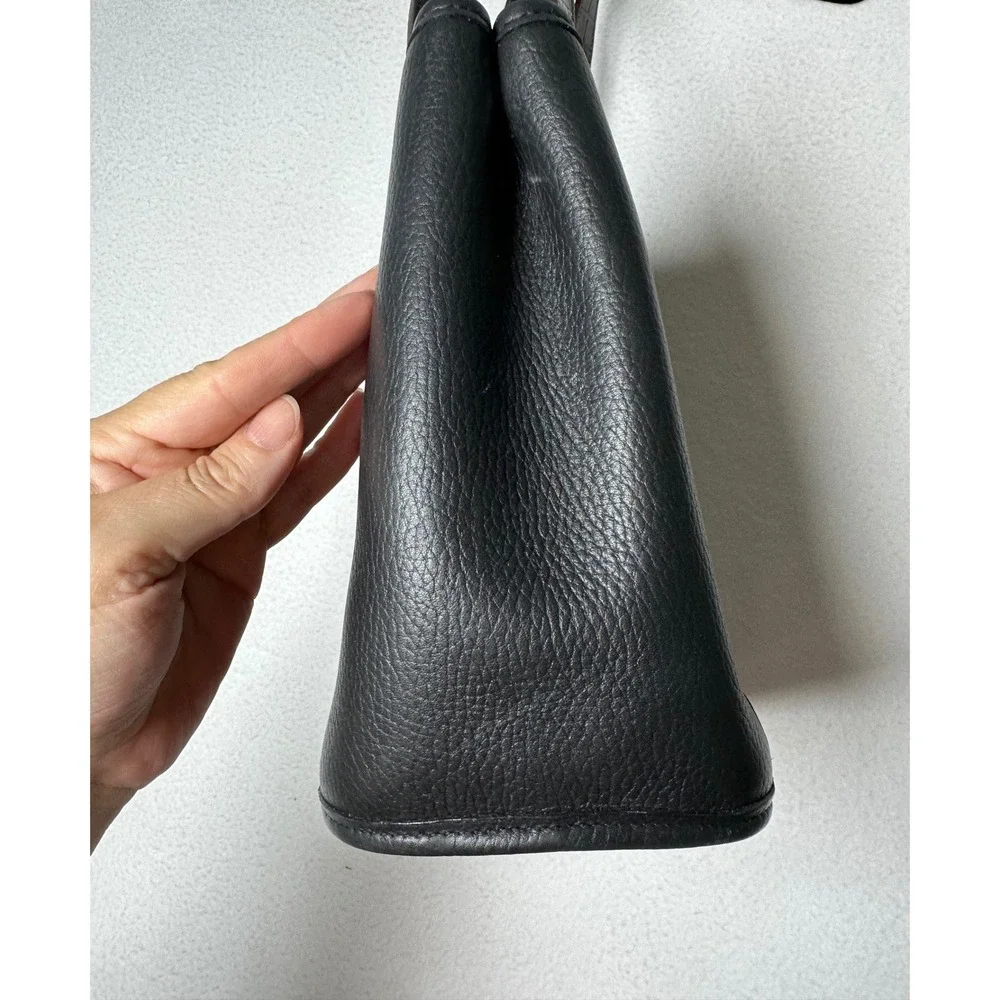 Brighton A120796 Black Brown Croc Embossed Leather Shoulder Bag Purse